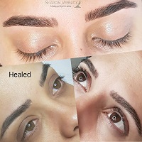 woman that had permanent eyebrows makeup